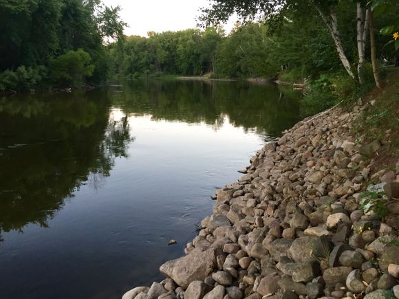 Our friend's property includes waterfront on the Muskegon river. This is to the east just at sunset