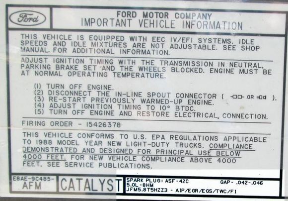 Spark plug gap ford 352 #2