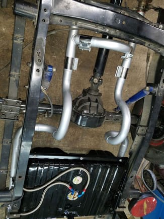 I installed crossover and attached with several wide exhaust clamps for easy removal.