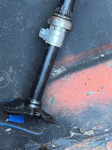 Steering rod with clamp approximately 3.25 in from flange.  This can be adjusted as needed after installation