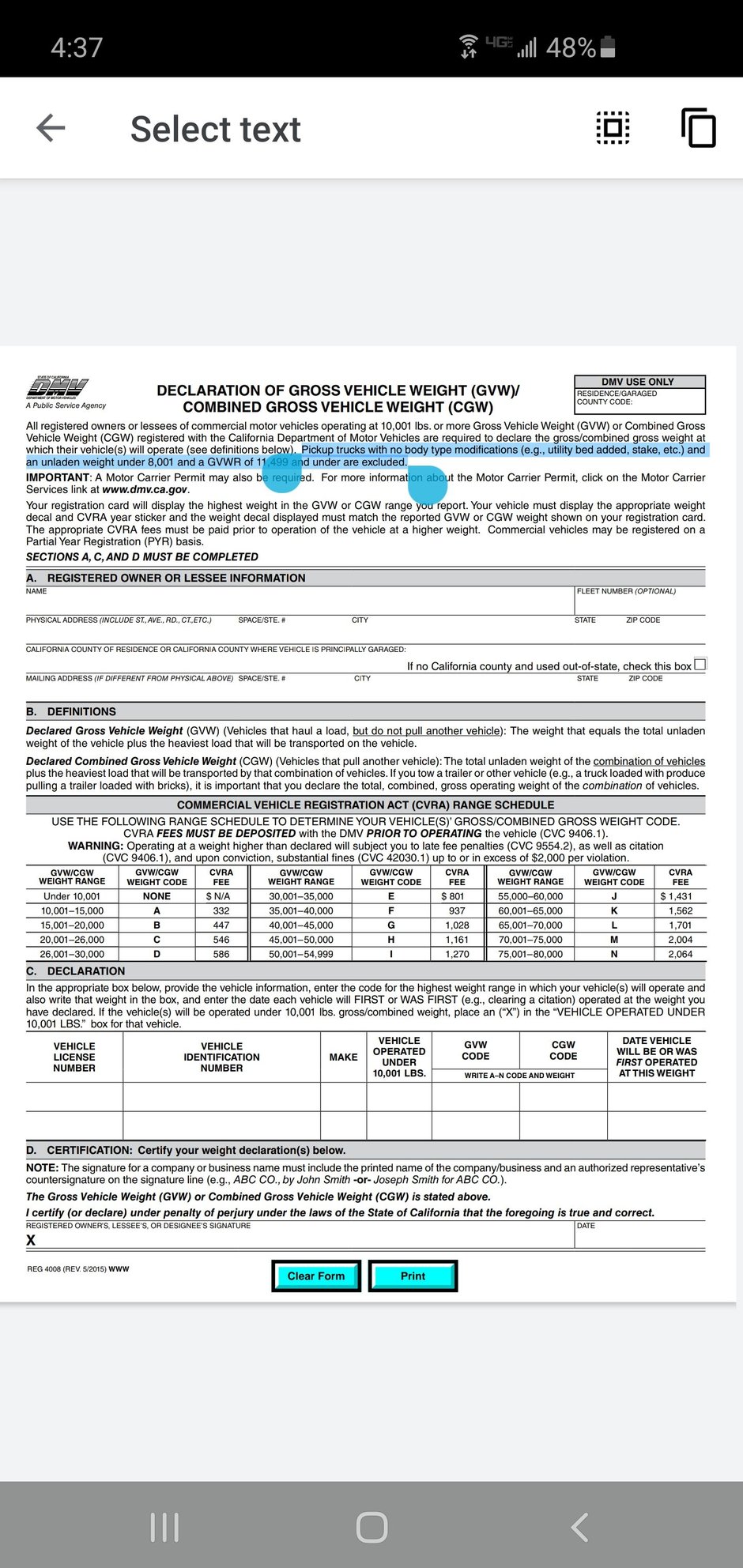 California Registration Requirements / Information Page 9 Ford