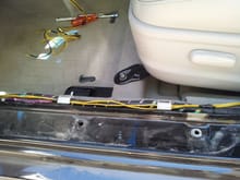 Side panel, during installation of rear view camera