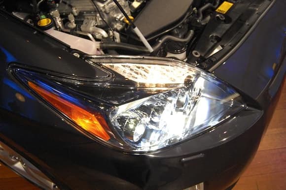2010 Toyota Prius Passenger Side LED Headlight On, High Angle