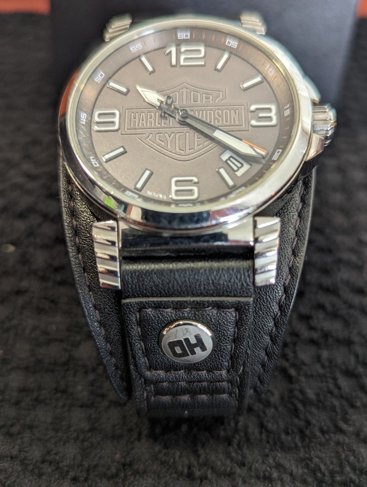 Harley davidson watch hot sale leather strap