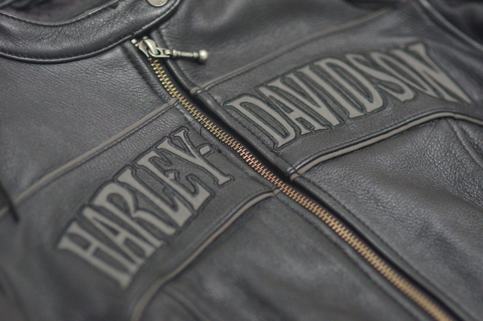 Harley Davidson Women's Reflective Willie G Skull Leather Jacket Small