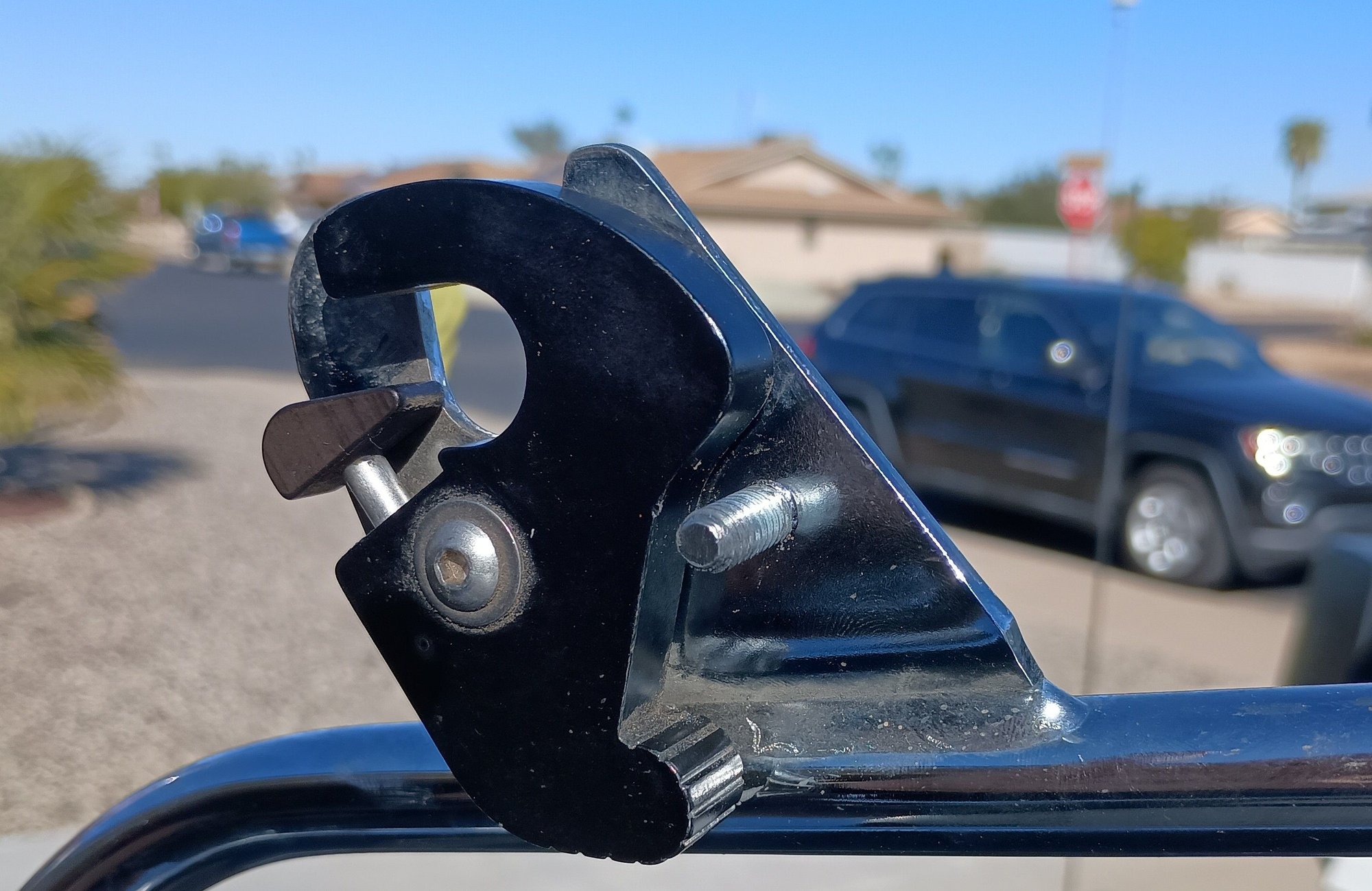 Once the trunk is installed. Put in the bolt. This will prevent the latch from swinging open.