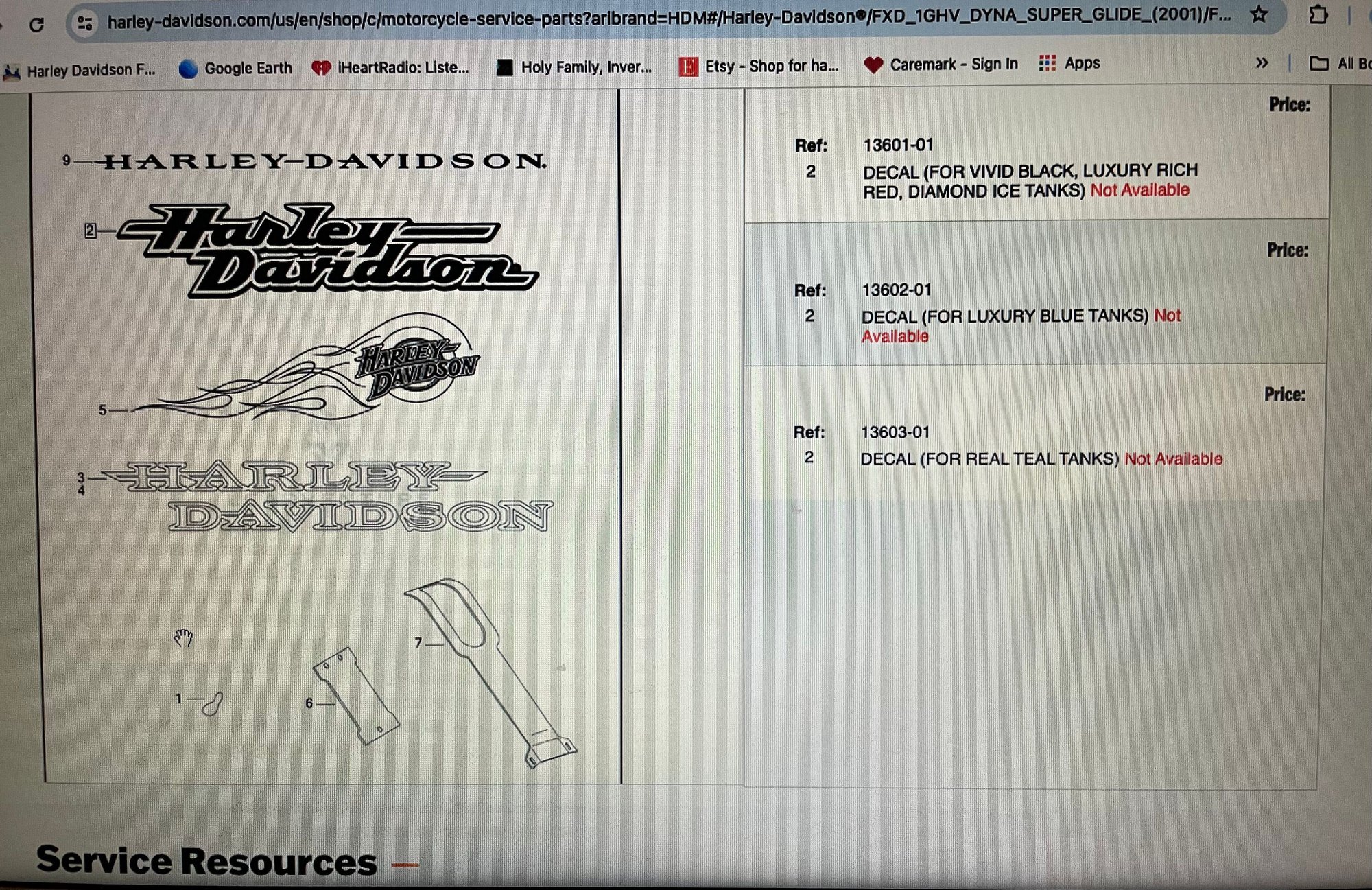 2001 Dyna Super Glide. You can also Google Discontinueddecals.com and search 2001 Dyna Convertible Super Glide. 