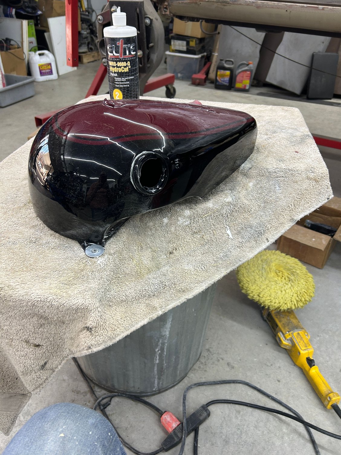 doing a little wet sanding and buffing 