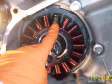 Burned spoke windings. 