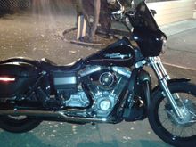 This is my 2009 fxdb but due to some college chick o the phone switching lane without looking took me out on the freeway. So she is dead but i got a new bike and a FAT ASS INSURANCE Check for the bike and insurance company .  but i paid for it with broken bone and sholder operation.
