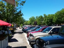 Main Street of downtown Bayfield. A very popular tourist spot in the summer months. Lots of small interesting shops along this street.