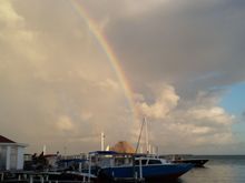 A beautiful rainbow during late afternoon sea mist. It was raining somewhere!
