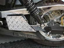 Made bracket/plate to fit swingarm bag.