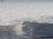 Another of the ice build up on the lake.