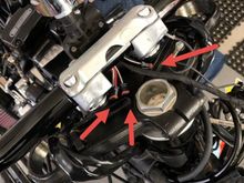 Gonna have to try and pull the wires back through handles after I connect them to the switch lines in the fairing. That should give me a little more up top for the housings.