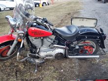 When my bike was stolen and the guy decided to try and outrun the cops. Bike was totaled. I drove by the scene by chance and got to see it. My 06 Softail.