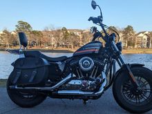 Bike with new shocks on it.