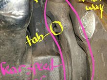 Rear speed sensor. This is taken from the ground upward. Front of bike is noted via arrow.
On this bike re torquing the rear axle bolt requires a specific sequence outlined in the manual due to the wheel bearing. You need a 36mm socket for it.