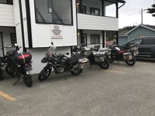 This is in Whitehorse… And this group of motorcyclists were from South America… They kept the bikes in storage somewhere in the US… And flew up every summer to travel on different roads.