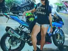 She actually owns this bike and she rides often.