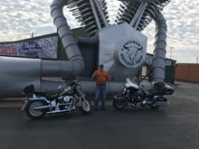 My 06 Electraglide and my 96 Fatboy in Sturgis at the Chip this year!