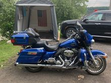 Tank lift on. Used the DK 1.5” lift with the deluxe option which is 1/2” spacer to raise the back of the tank. Oh…. And removed saddle bags guards. Lol. But to this post …… after riding my head buffeting is less. And noticed air change lower on my knees. Seemed cooler on my crotch. Lol. Liking the exposed look