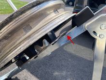 Notice how the spoke mount rotor is contacting the frame of the Rabaconda.