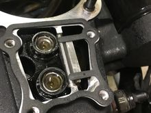 Install the anti rotation pin, then the gasket.