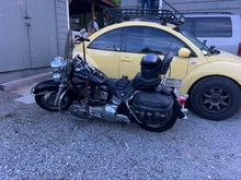 Yeah, that’s my lifted monster new beetle behind the Heritage.

2003 New Beetle with a 1.9 TDI (diesel) and custom 3” lift on 28.5” BFGoodrich A/T’s (daily driver but work in progress at the same time)