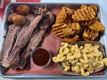 Brisket-fries-mac & cheese
