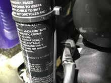 Were they replaced the stickers after a large oil leak and still has letters missing.