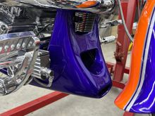 Got the spoiler/faring  on  hooked up with the rectifier in  it as it's suppose to direct the air thru it and cool the bottom of the engine !