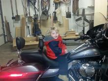 Stock seat with detach backrest.



And a grandson!!lol