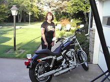 My wife and the 2011 FXDC before any mods.