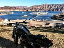 Rode out to Calville Bay and decided to take this pic - Still Stock besides the Harley DragBars