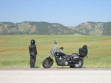 The O.L. next to the hog.  Somewhere north of the Black Hills in SD