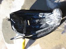 Stock Dyna seat pan getting trimed down.