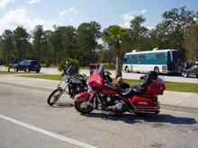Shiny...  the bike, not my head!   Shakin' off the jackets in Florida
