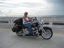 Riding across the 7 mile bridge in the Florida Keys