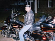 In '04 after not riding for a while (5 years) the itch hit again. '92 FLHTC. Do I look happy?