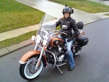 Lisa on Her Harley, 2008 Softail Deluxe.