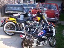 63 Chevy,65 Ford,96 Heritage,son's bike
