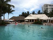 One of several pools on the property