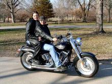 Wife and myself on the Fatboy