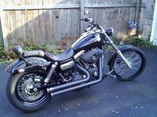 black wrinkle coated air cleaner and skull brake pad - reflectors removed