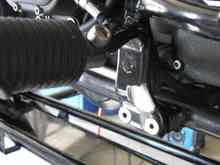 Had to grind the footpeg bracket for clearance..