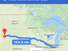 No highway or tolls route option.