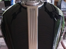 Tank trim with Willie G gas cap trim on stock gas cap