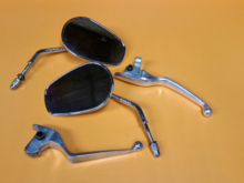 Stock 2014 FLHTK mirrors and levers
