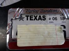 This plate frame, purchased at the local dealer was a perfect fit.